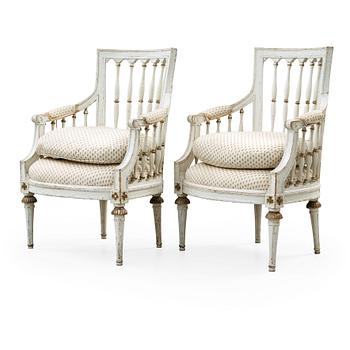 1224. A pair of late Gustavian armchairs by E Ståhl, master 1794.
