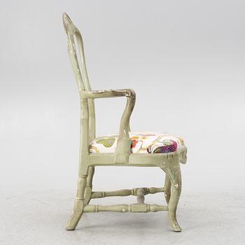 A Swedish rococo armchair, Stockholm, later part 18th century.