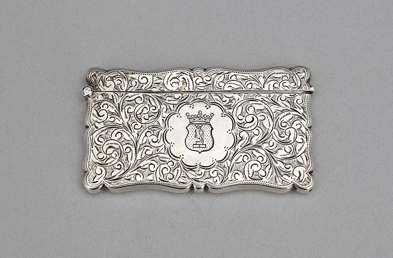 VISITKORTSETUI, silver, Birmingham, 1901. Vikt: 55 gram.