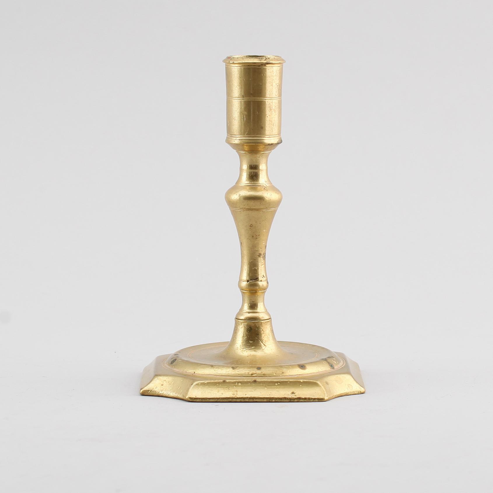 LJUSSTAKE, mässing, 1700-tal.