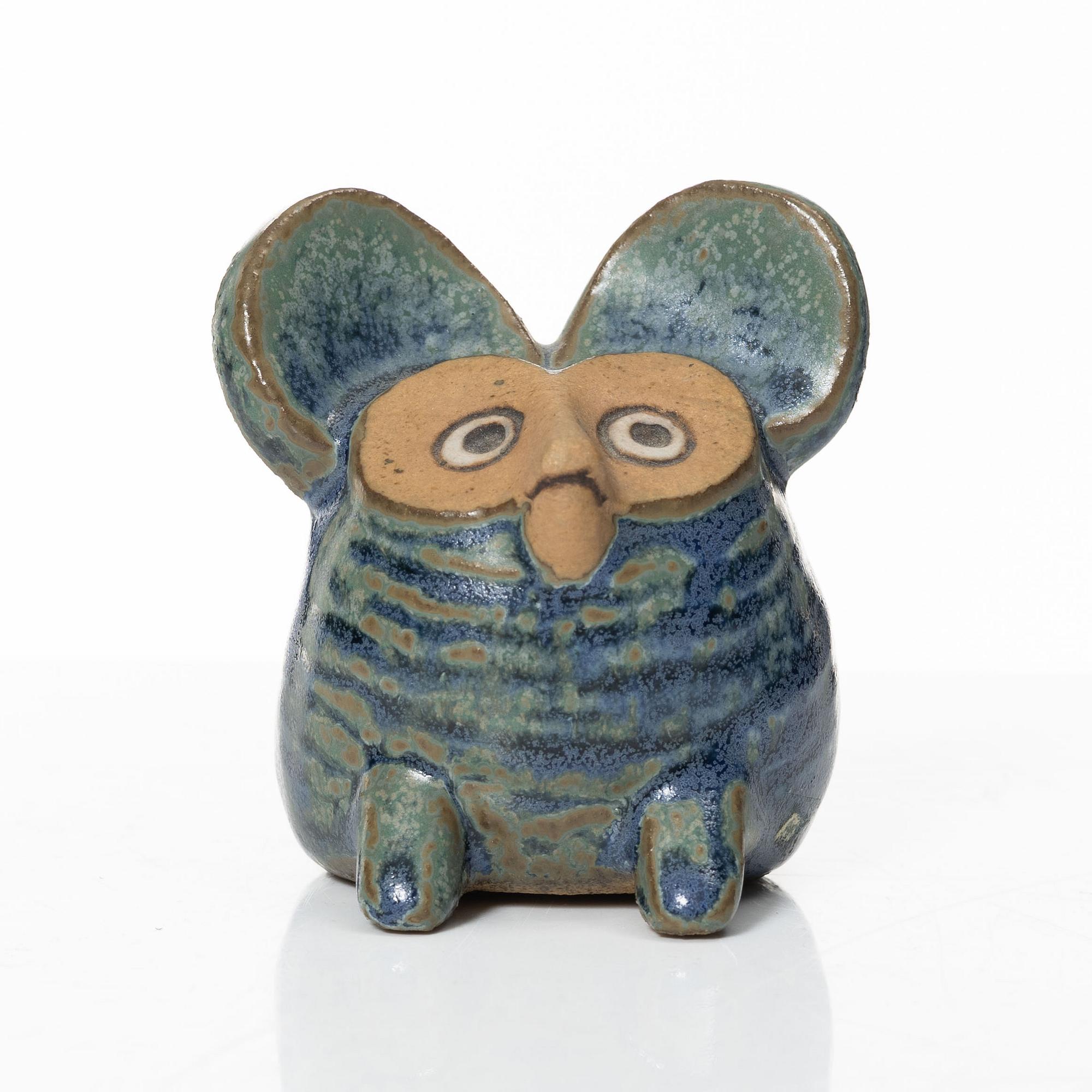 Lisa Larson, figurin, stengods, "Spökmusen" ur serien "Menageri", Gustavsberg.