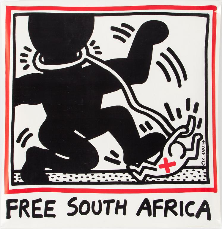 KEITH HARING, "Free South Africa", poster, 1989.