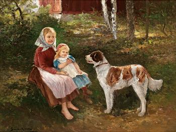 117. Severin Nilson, Barn och hund.
