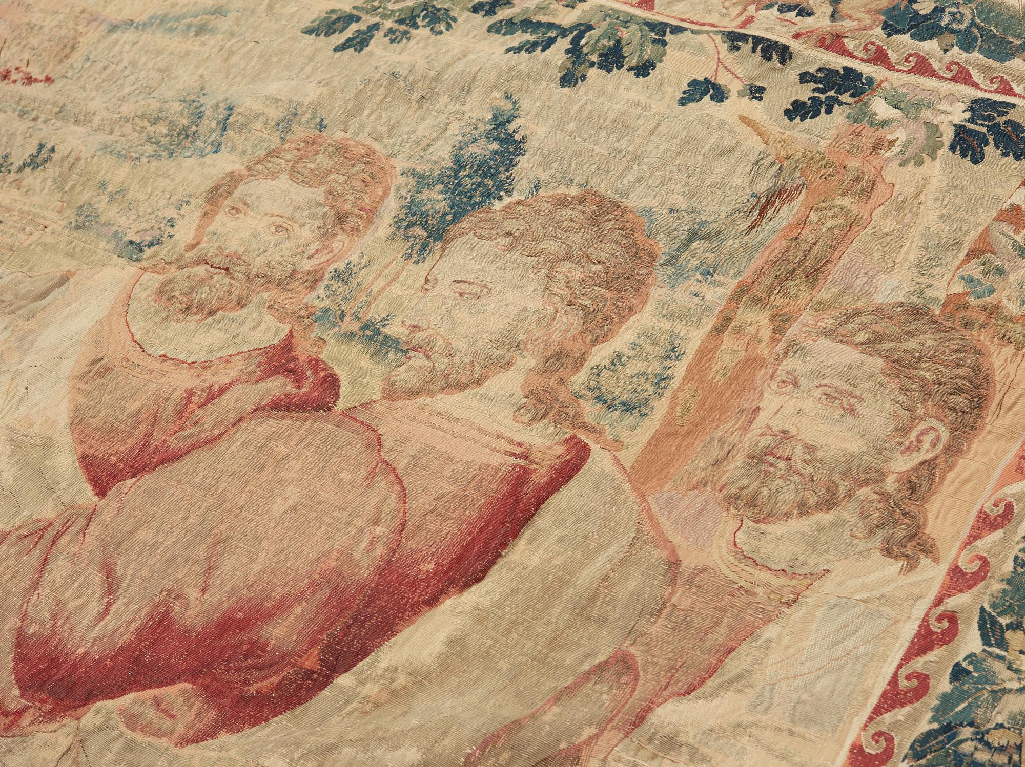 VÄVD TAPET, gobelängteknik, 350,5 x 372,5 cm, signerad Bryssel-Brabant, Flandern, 1500-talets mitt.