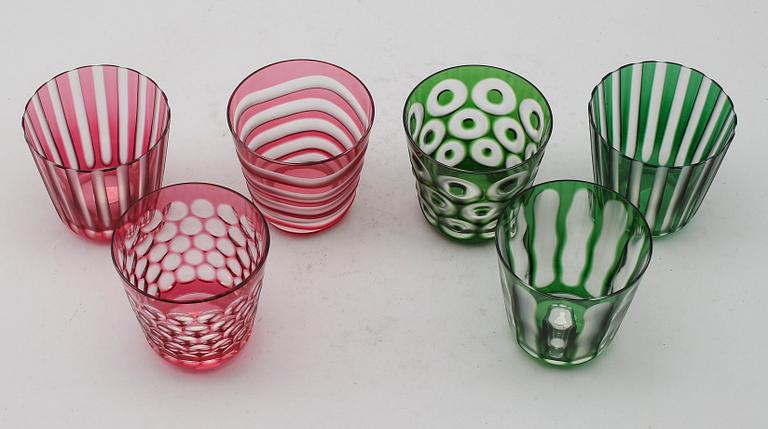 GLAS, 6 st, Carl Rotter, Tyskland, 1900-talets andra hälft.