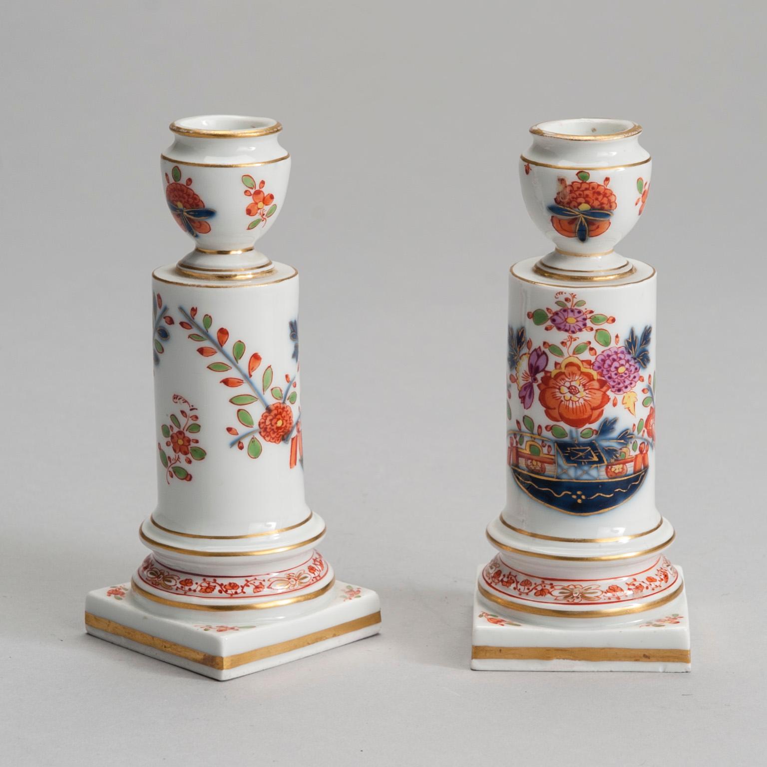 LJUSSTAKAR, ett par, porslin, Meissen, 1800-tal.