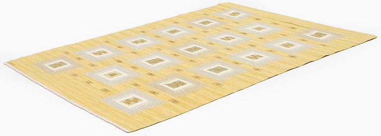 Svea Norén, a carpet, 'Solros' flat weave, c 200 x 142 cm, signed NKT (Nordiska Kompaniets Textilkammare).