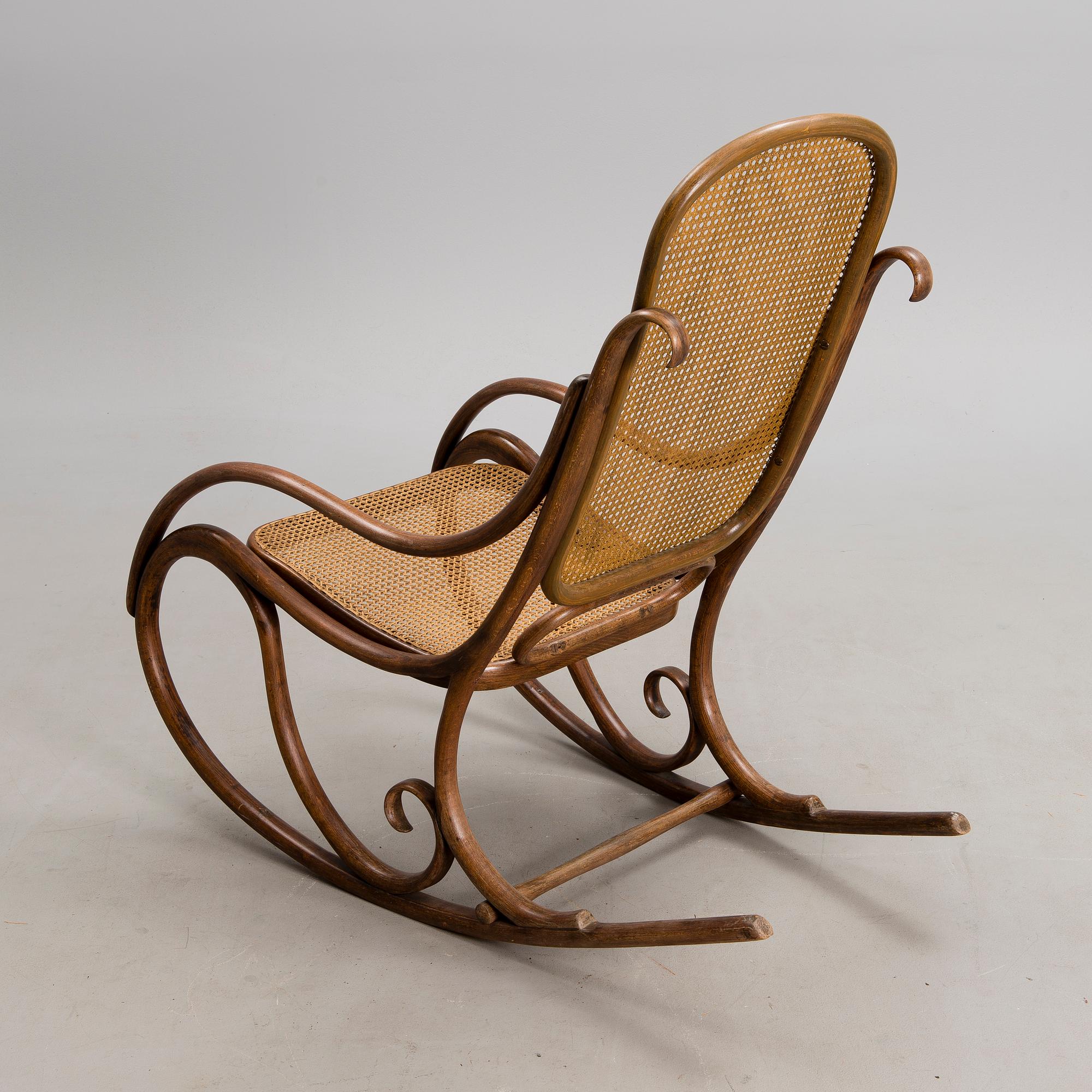 A BENTWOOD ROCKING CHAIR by Fischel, early 20th century.