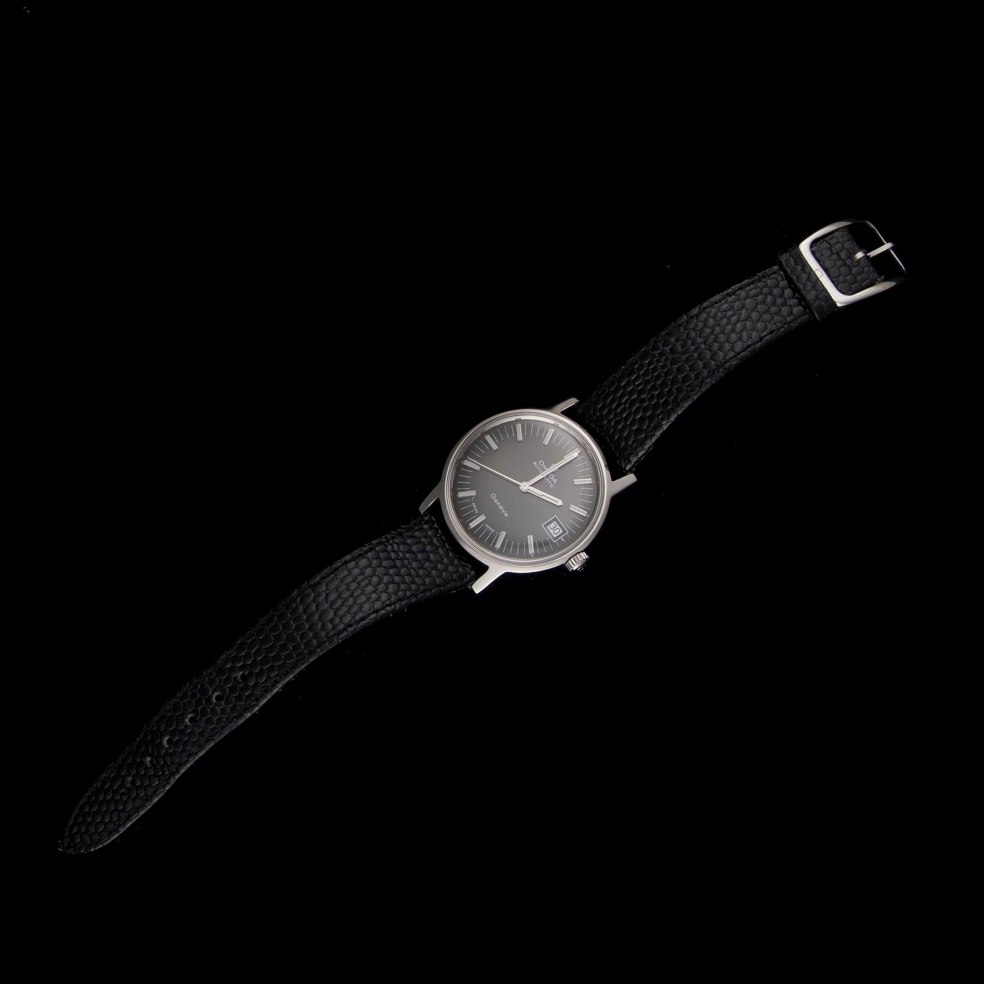 HERRARMBANDSUR, stål, Omega, Genève Automatic.