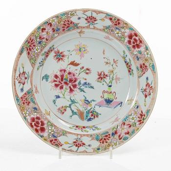 Tallrikar, 7 st,  Kina, Qingdynastin, Qianlong (1736-95).