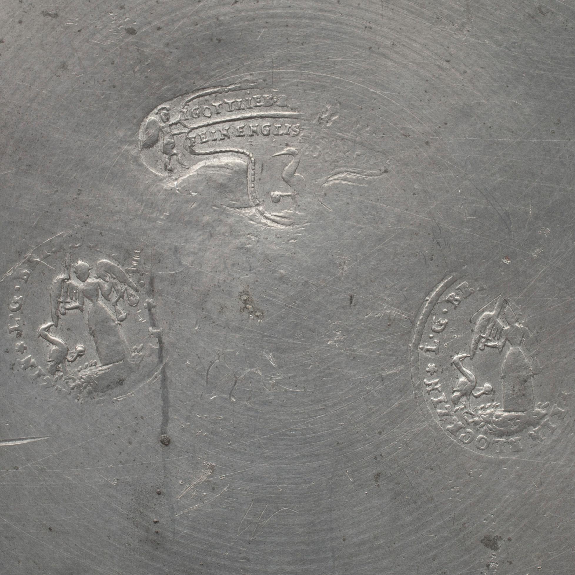 TENNTALLRIKAR, 2 st, tyska stämplar 1777.