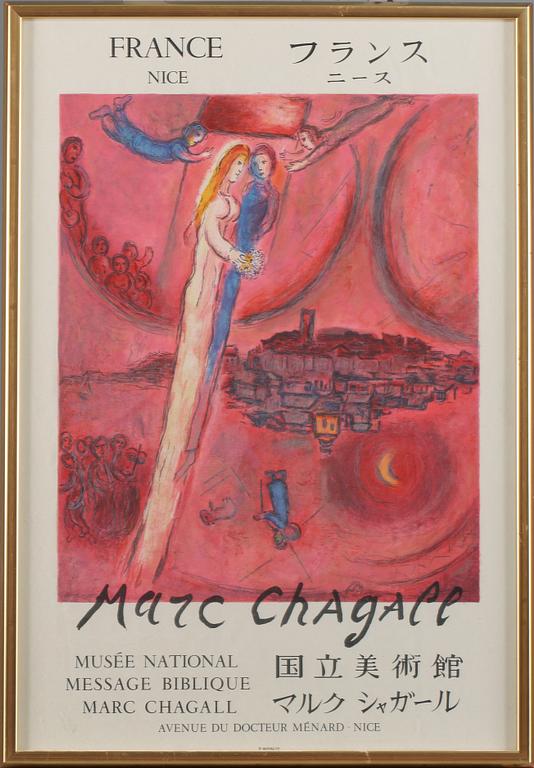 MARC CHAGALL, efter, utställningsaffisch, Mourlot.