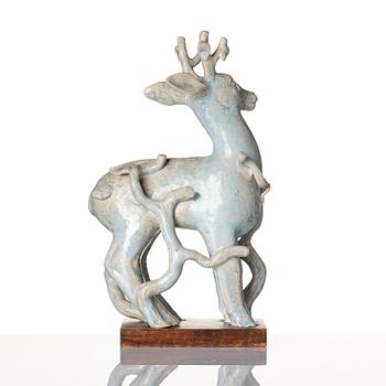 Stig Lindberg, a stoneware sculpture of a deer, Gustavsberg studio, Sweden 1940's.