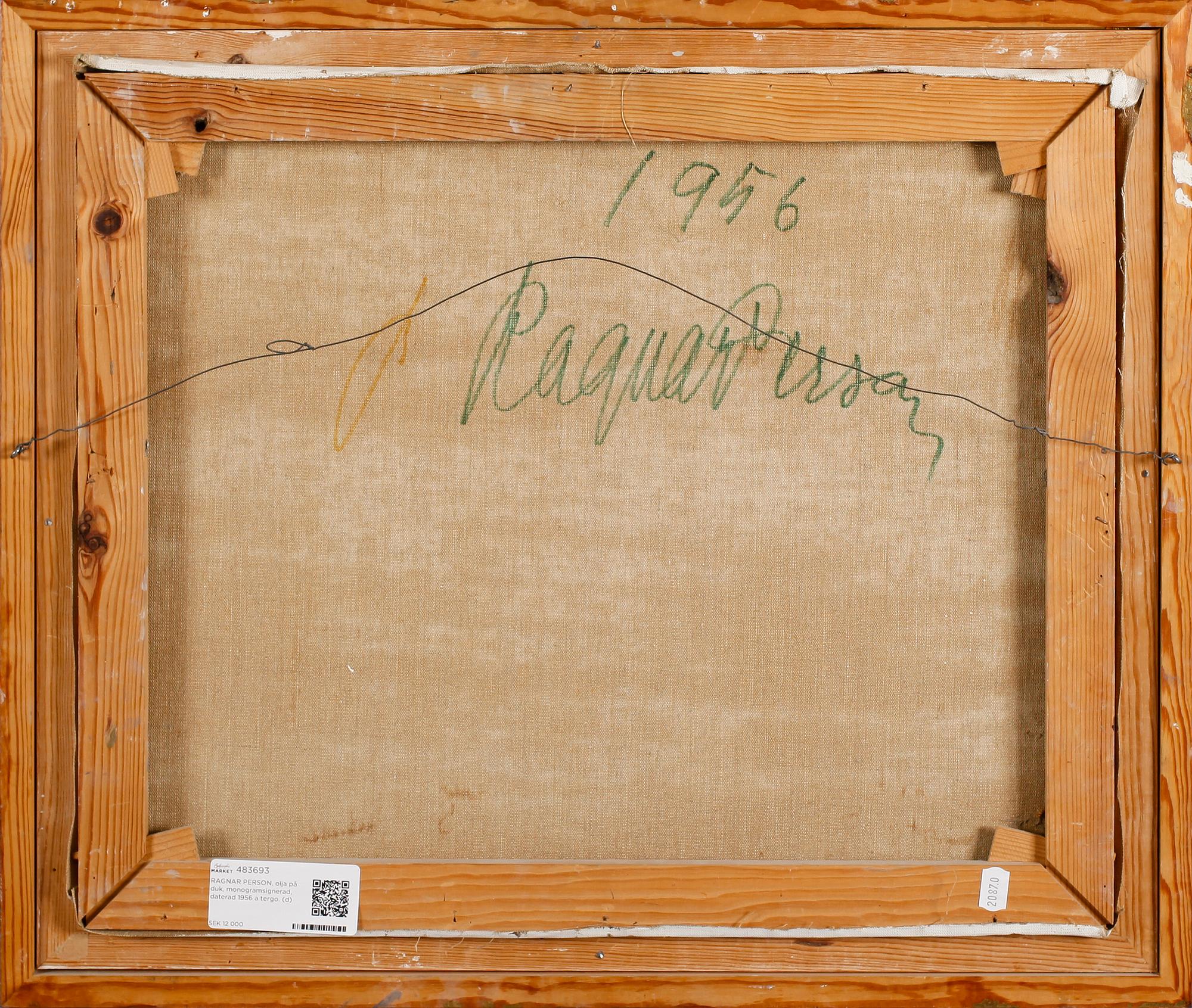 RAGNAR PERSON, olja på duk, monogramsignerad, daterad 1956 a tergo.