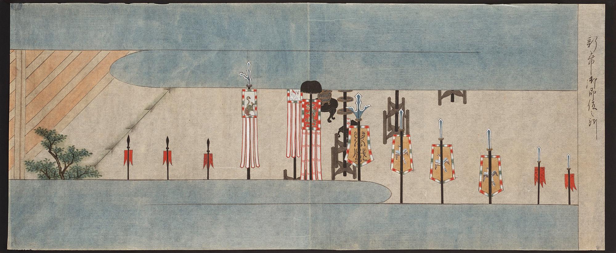 Målningar på rispapper, fyra stycken, Japan, 1800-tal.