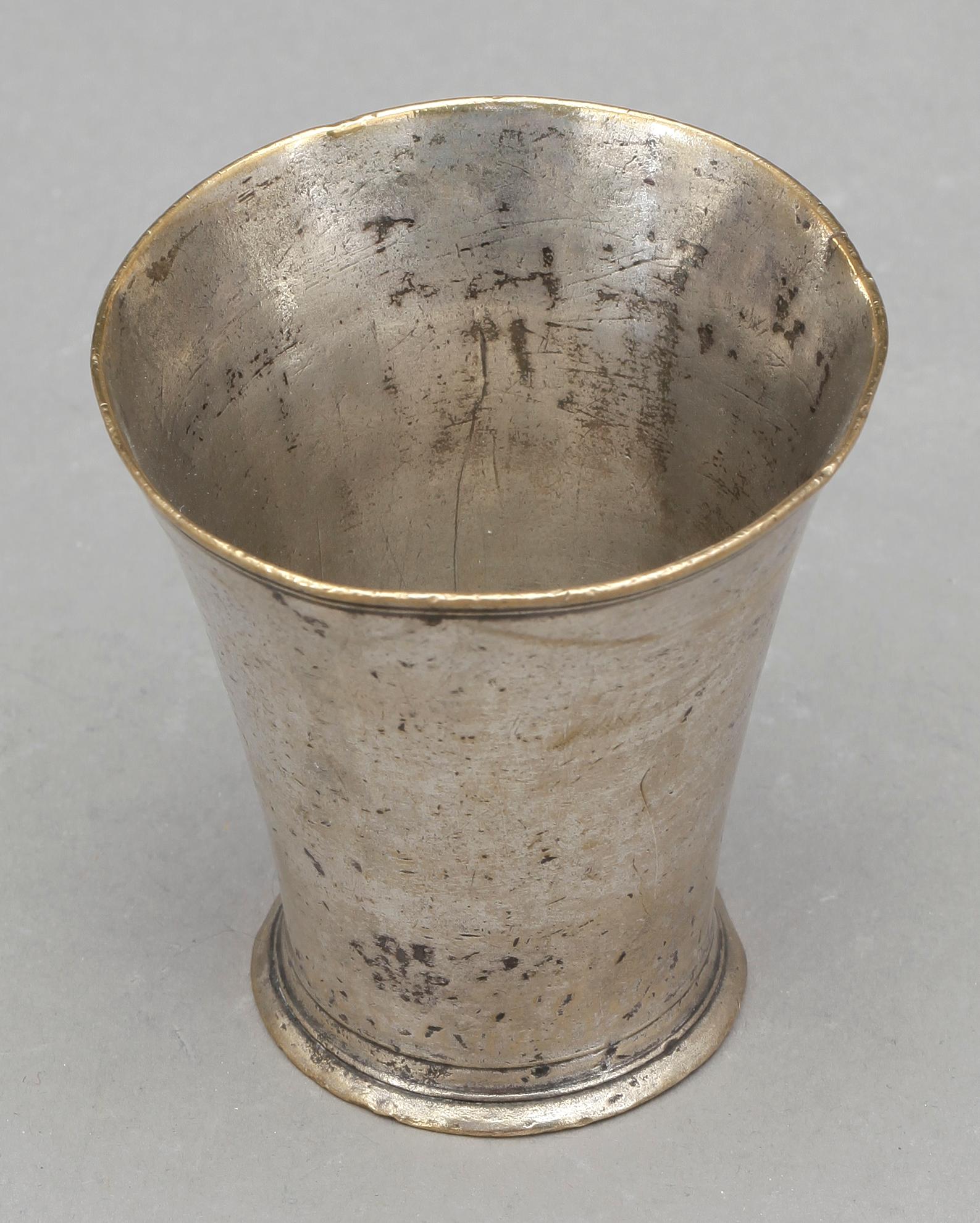 BÄGARE, vitmetall, 1700-tal.