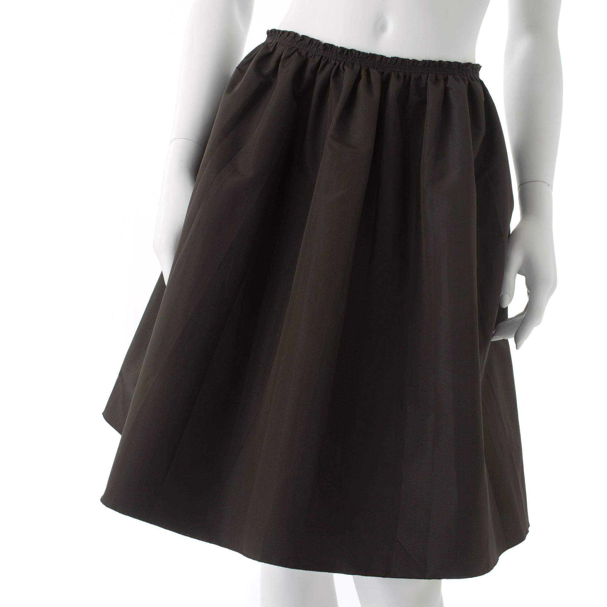 PRADA, a brown silk blend skirt.