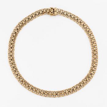 Necklace, 18K gold, x-link.