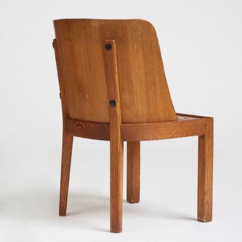 Axel Einar Hjorth, a stained pine low back "Lovö" chair, Nordiska Kompaniet, Sweden 1930's.