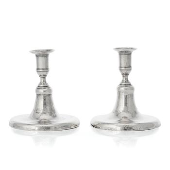 188. A pair of Swedish Gustavian silver candlesticks, mark of Johan Steinfort, Stockholm 1773.