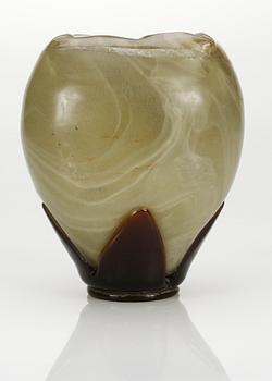An Emile Gallé Art Nouveau "free form marbled glass"vase, Nancy, France, ca 1900.