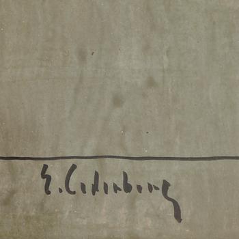 ERIC CEDERBERG, tempera på pannå, sign.