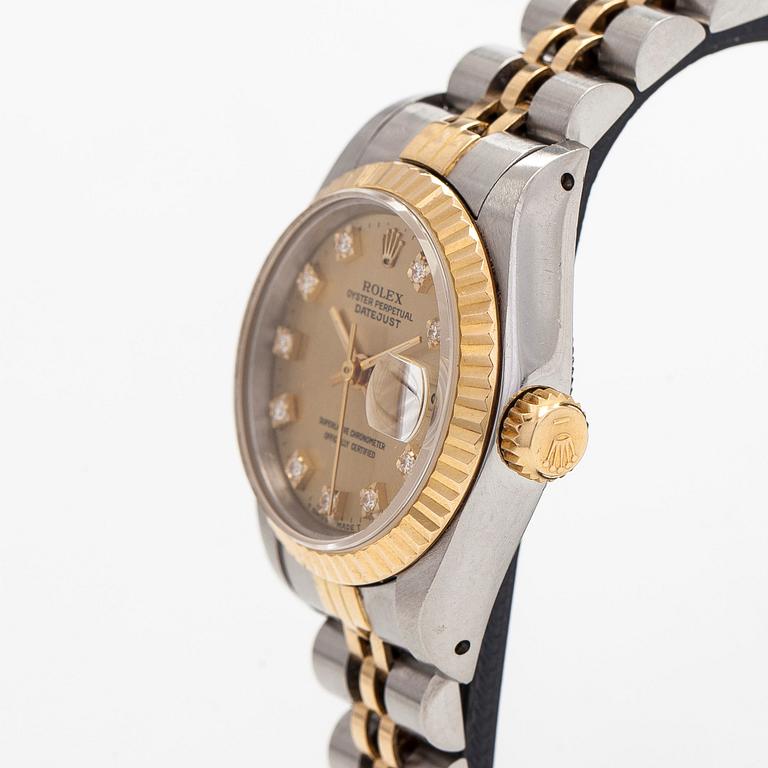 Rolex, Oyster Perpetual Datejust, "Diamond Dial", wristwatch, 26 mm.