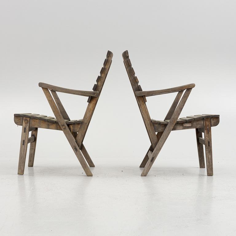 Carl Malmsten, garden furniture, 4 pieces, "Bergshamra", Igelstaverken, Södertälje.