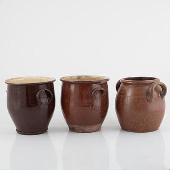 Pots, 5 pcs, 20th century.