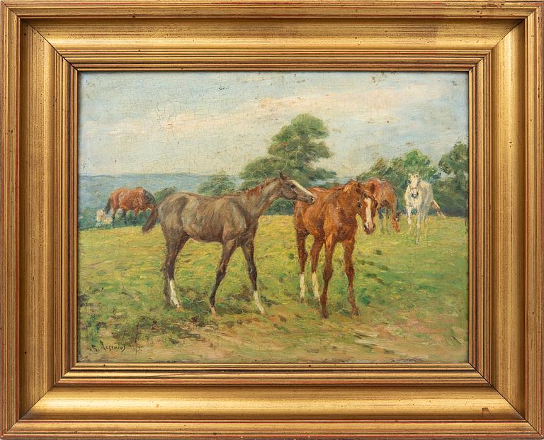 Carl Georg Arsenius, Horses in a landscape.