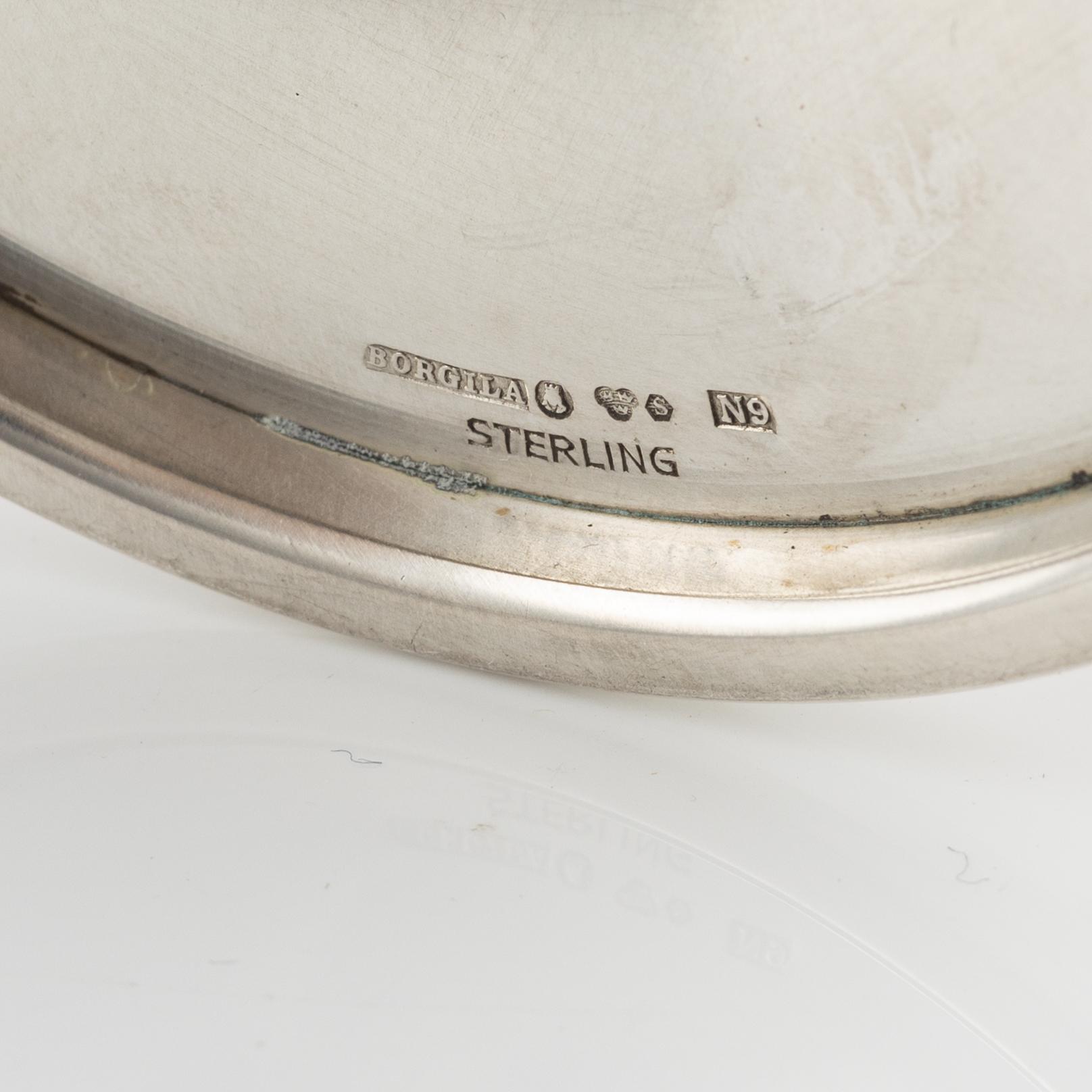 Atelier Borgila, a pair of sterling silver candlesticks, Stockholm 1963.