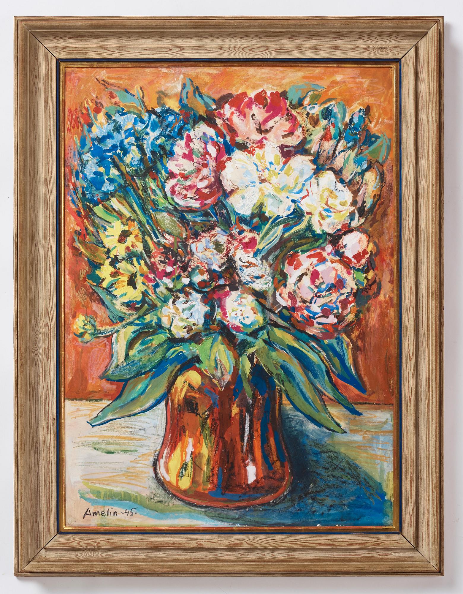 Albin Amelin, Flowers in vase.