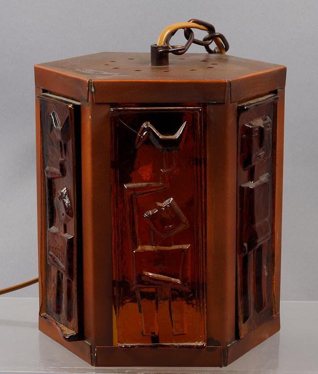 TAKLYKTA, koppar, glas, Erik Höglund. 1970-tal.