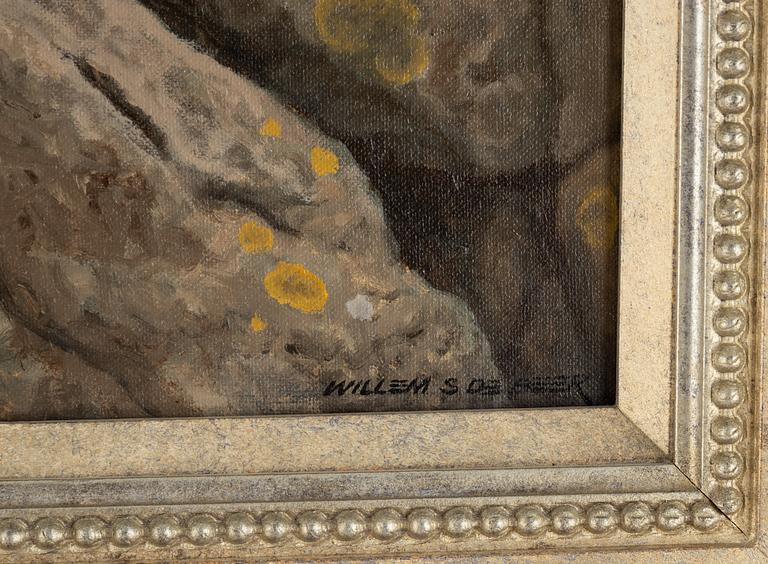 Willem Sternberg de Beer, diptych, oil on canvas, signed.