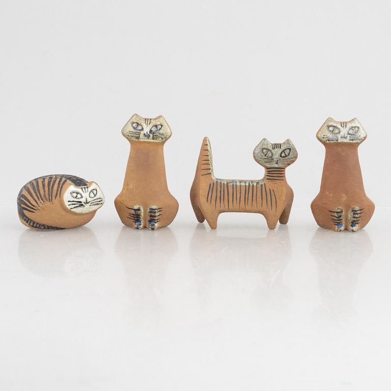 Lisa Larson, four cat figurines, Gustavsberg.