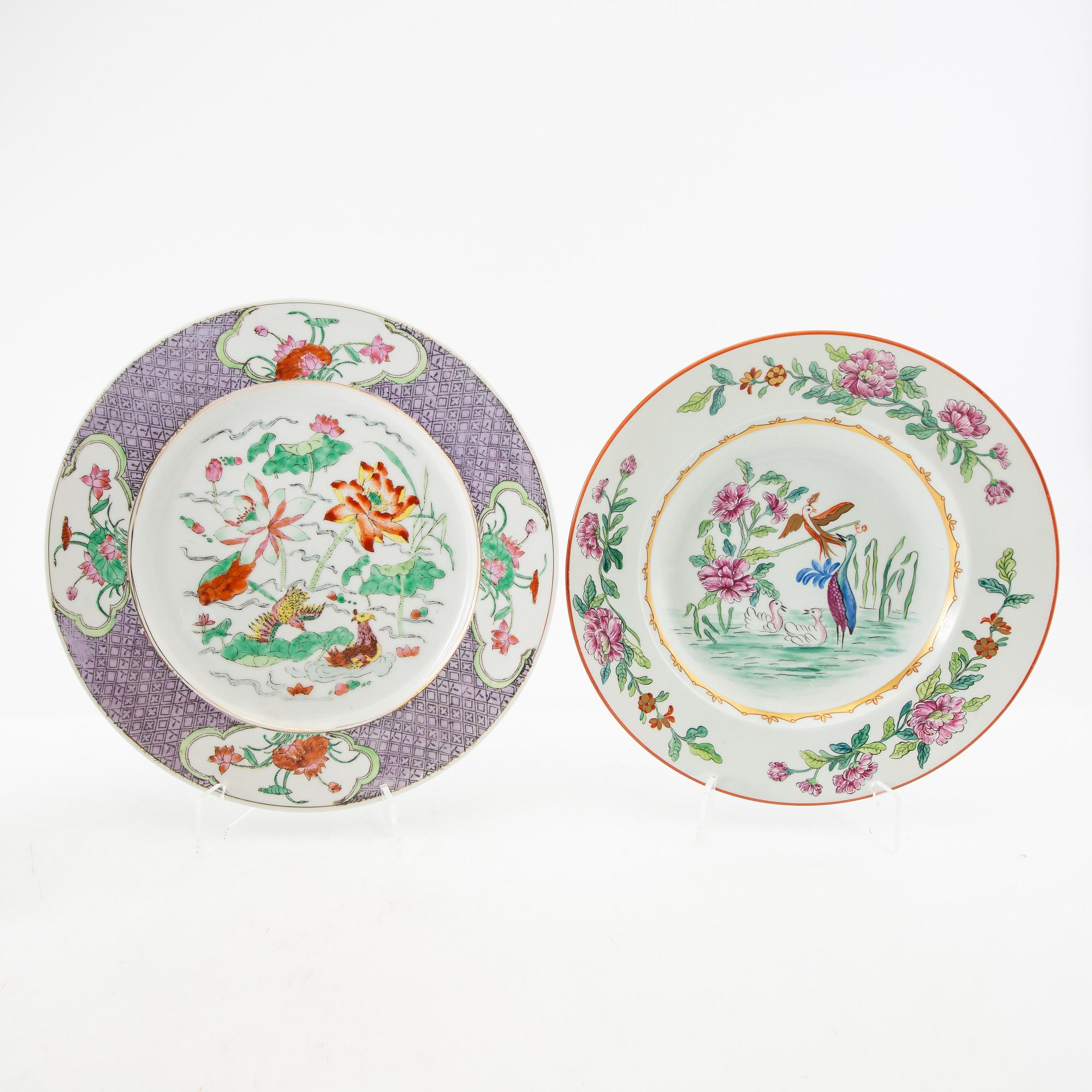 Plates 4+3 pcs China 20th century porcelain.