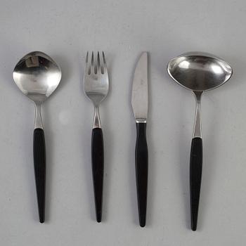 A 38 piece stainless steel and plastic cutlery set from GAB, mid 20th Century.