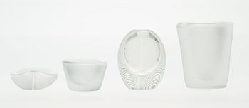 Tapio Wirkkala, TAPIO WIRKKALA, ART GLASS, 4 PIECES.