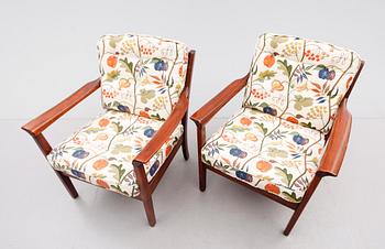 FÅTÖLJER, 1 par, Bröderna Anderssons, 1900-talets andra hälft.