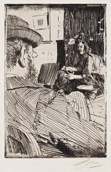 780. Anders Zorn, ANDERS ZORN, etching, 1896, signed with pencil.