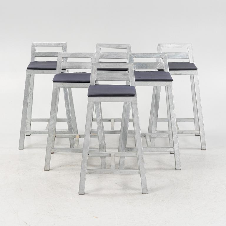 6 galvanized barstools by A2 living.