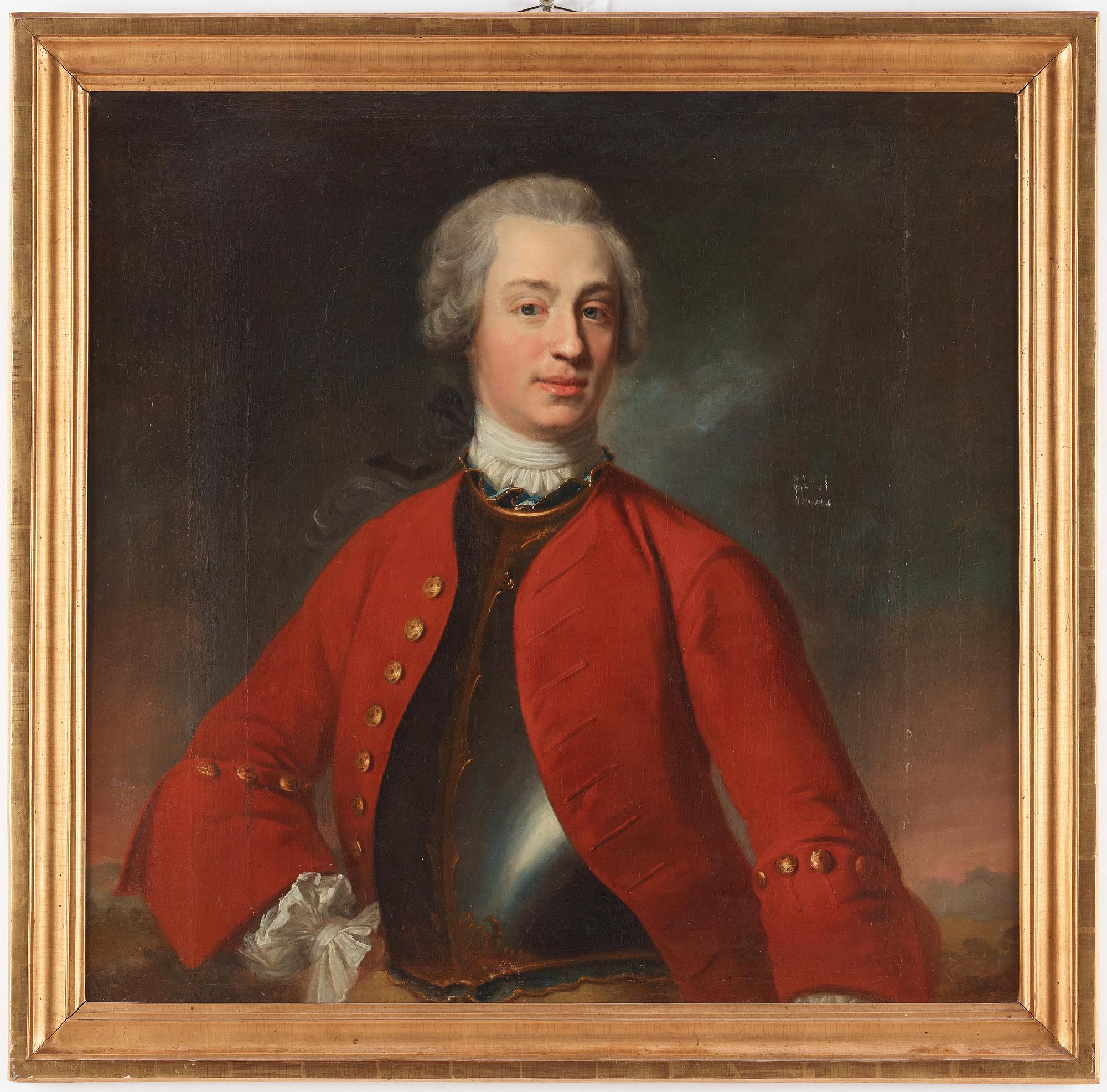 Johan Henrik Scheffel Attributed to, Portrait of a man in cuirass, said to be a member of the Gyllensvärd family.