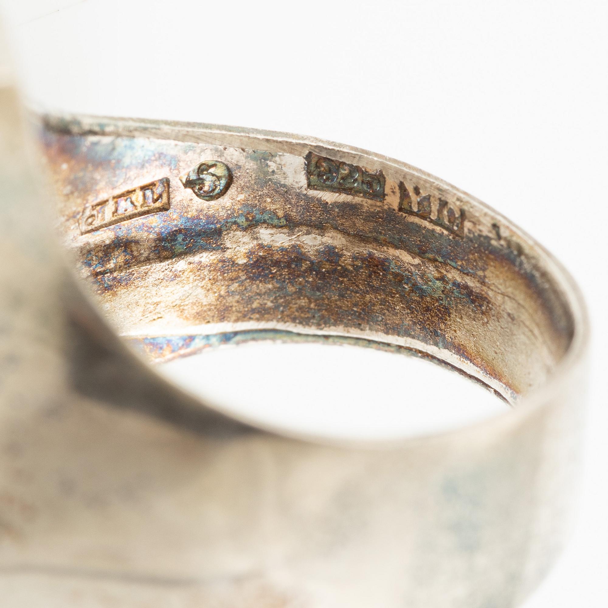 Jan-Christer Lundqvist, ring, silver, Skövde 1997.