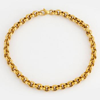 An 18K gold necklace, Uno A Erre, Italy.