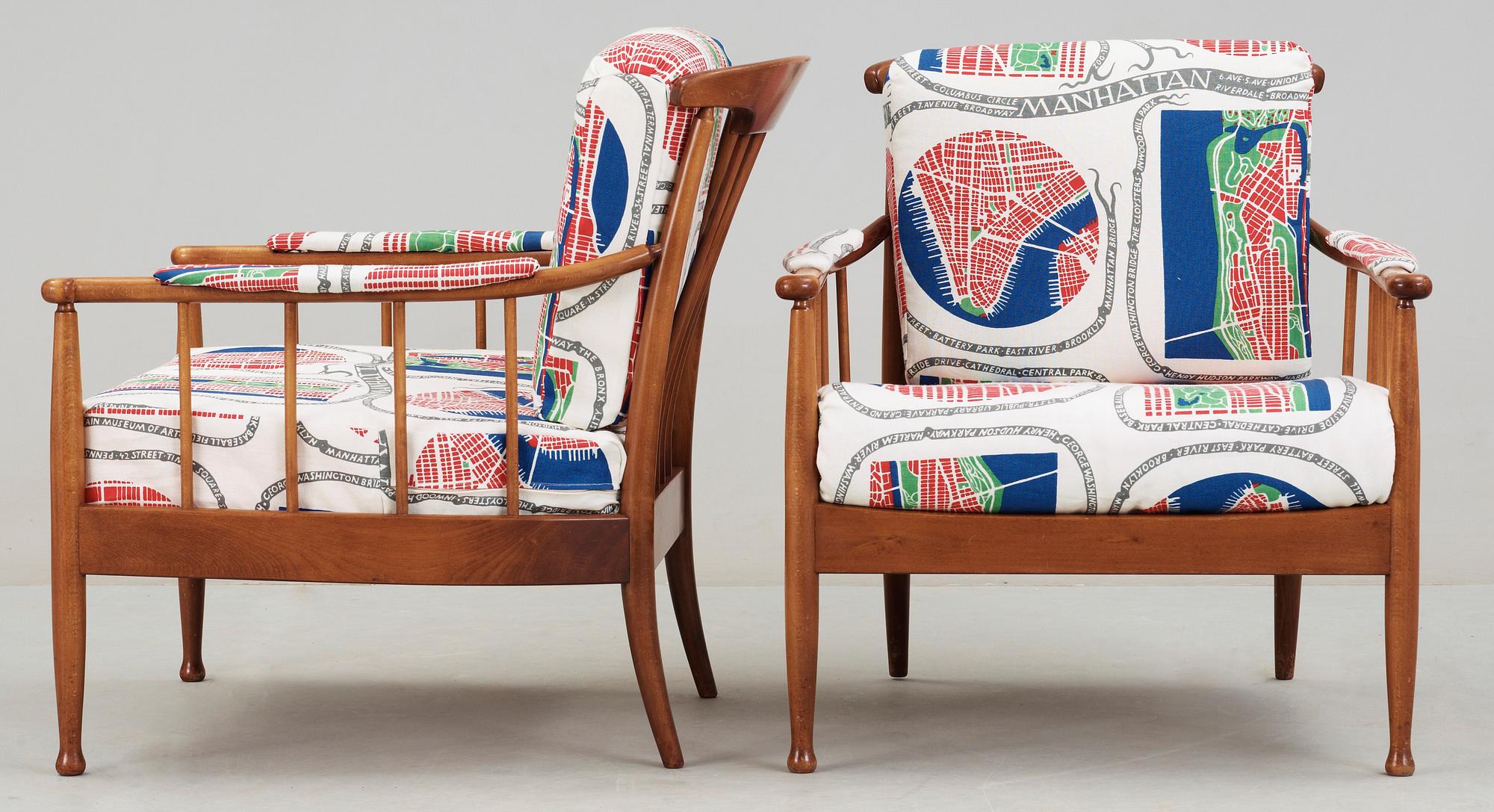 FÅTÖLJER, ett par, "Skrindan", Kerstin Hörlin-Holmquist, OPE Möbler, 1900-talets andra hälft.