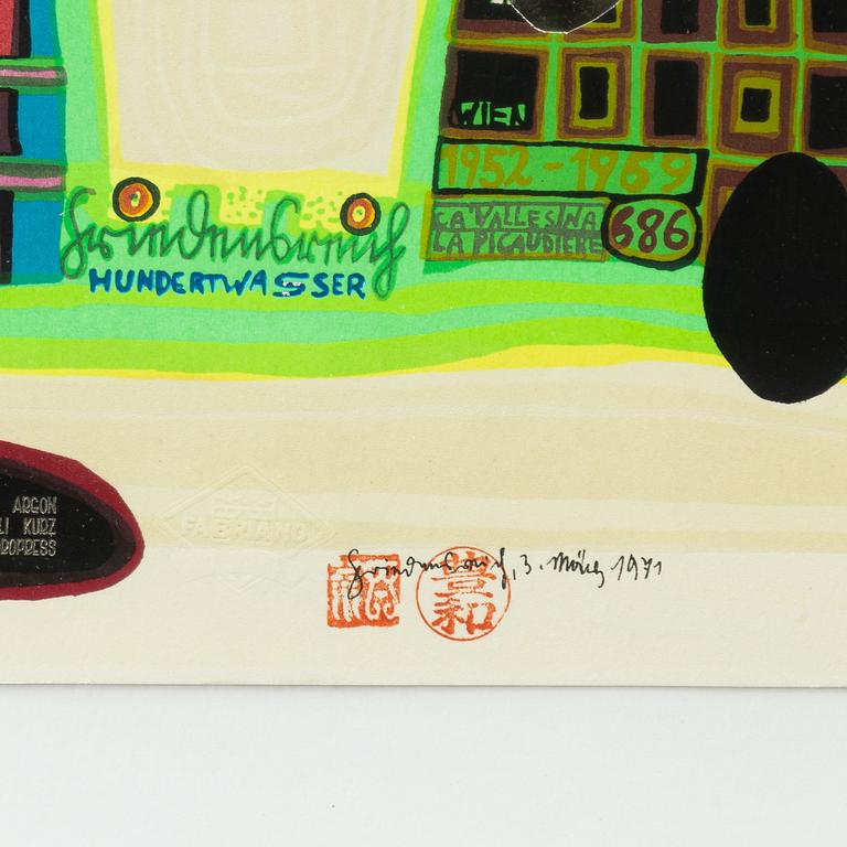 Friedensreich Hundertwasser, 'Good Morning City - Bleeding Town',