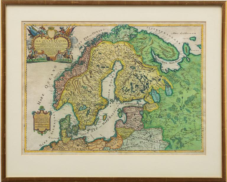 Map, "La Scandinavia Divisa nelli suoi Regni di Svezia...", 17/18th Centuty.