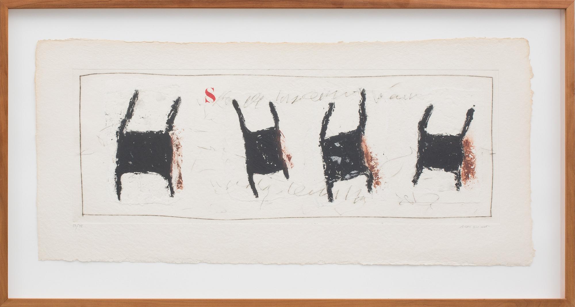 JAMES COIGNARD, carborundumetsning samt collage, signerad och numrerad 18/75 CM.