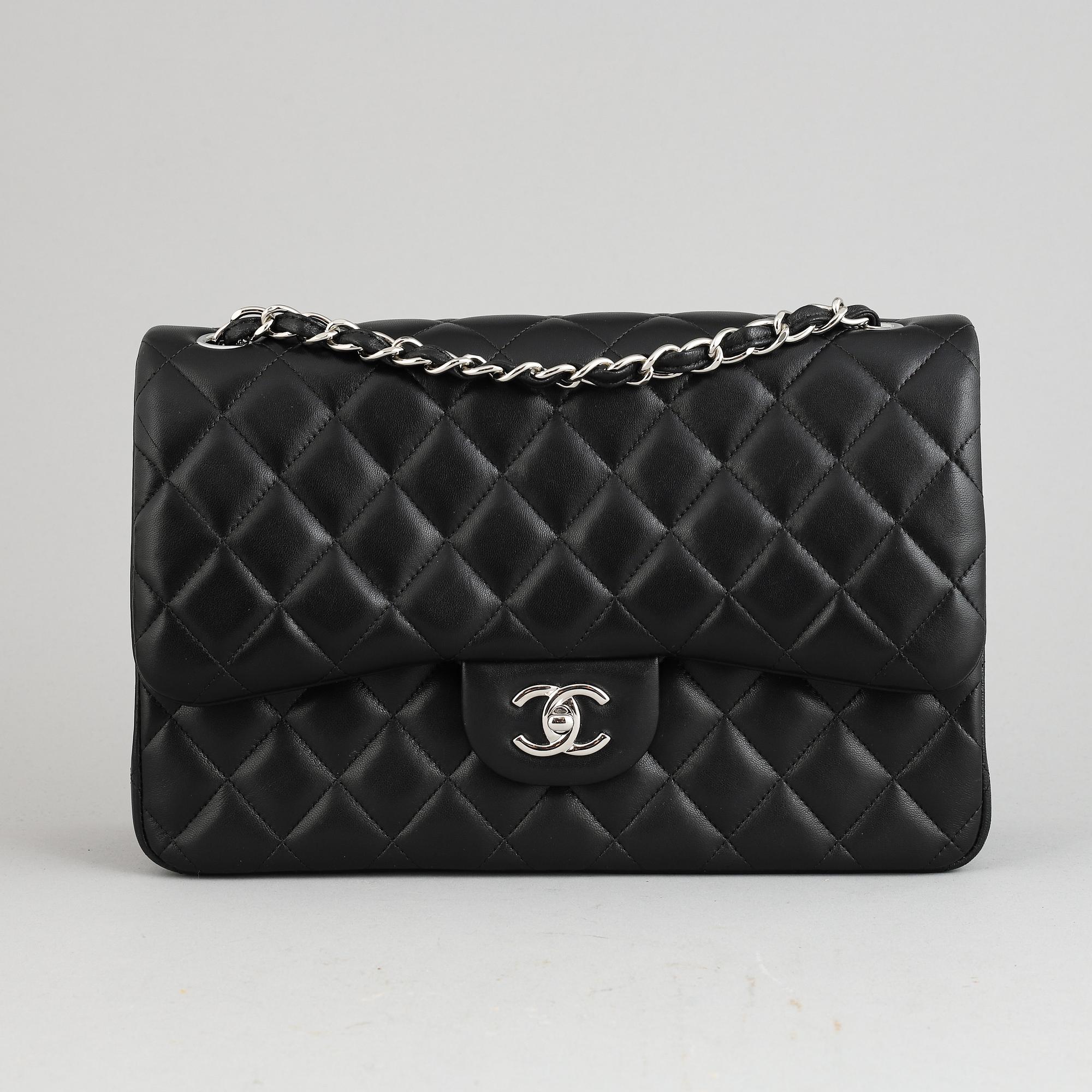 Chanel, a black, quilted leather 'Jumbo Double Flap Bag', 2017.