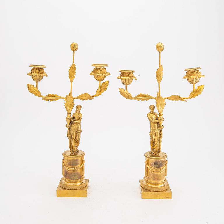 A pair of Empire candelabras first half of the 19th century.